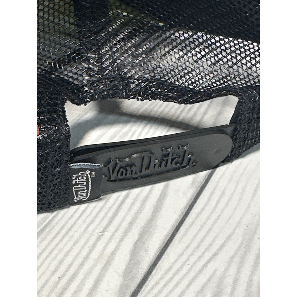 Von Dutch Cow Print Trucker Hat Green White Purple Mesh Back Adjustable - Picture 3 of 3